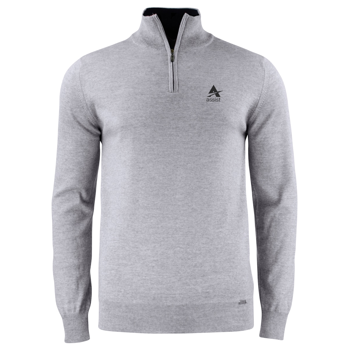 Halfzip genser i grå, unisex